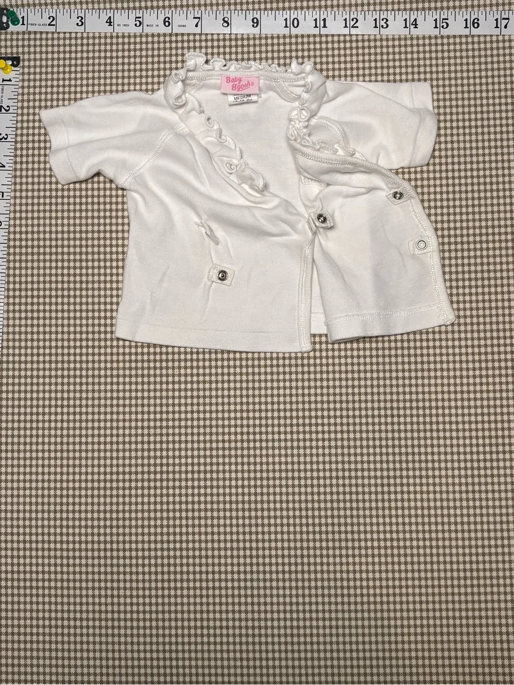 Baby B’gosh White Ruffle Snap Wrap Shirt | Estimated 0–3 Months
